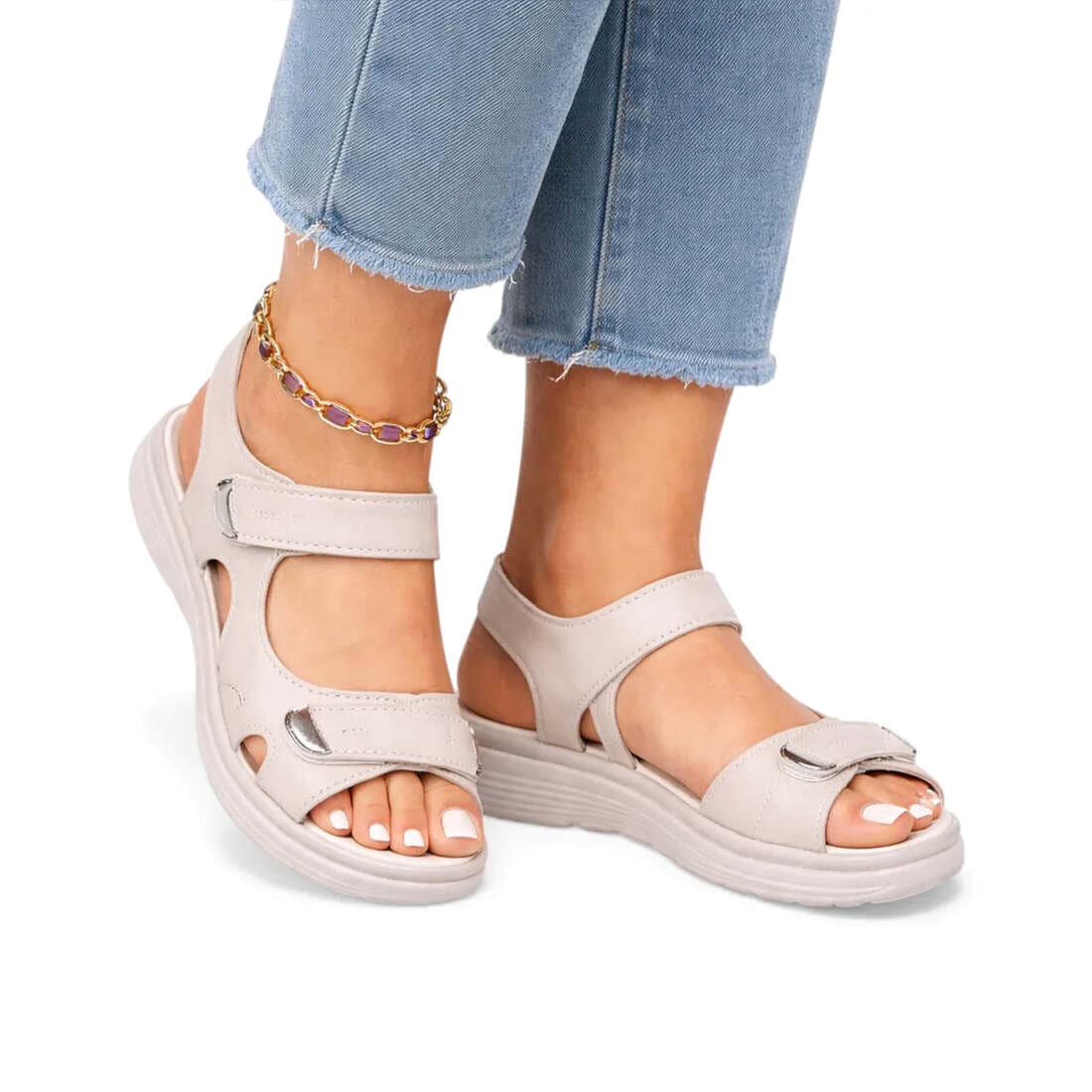 Sandales Scratch Grande Largeur Femme
